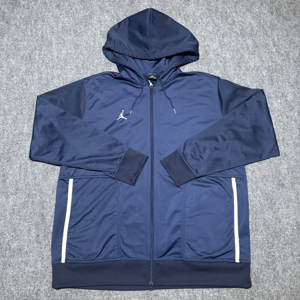 Jordan Jumpman Full Zip Hoodie Track Jacket Men XL Navy w/ White Accents Logo